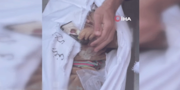 Gazzeli babanın evladına ağlatan vedası!