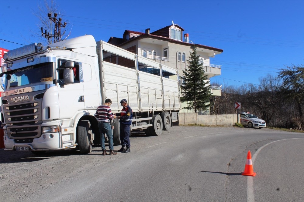 Ordu’da 29 ağır yük aracı trafikten men edildi 