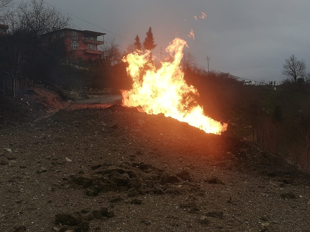 Ordu’da doğal gaz ana hattında patlama ve yangın 