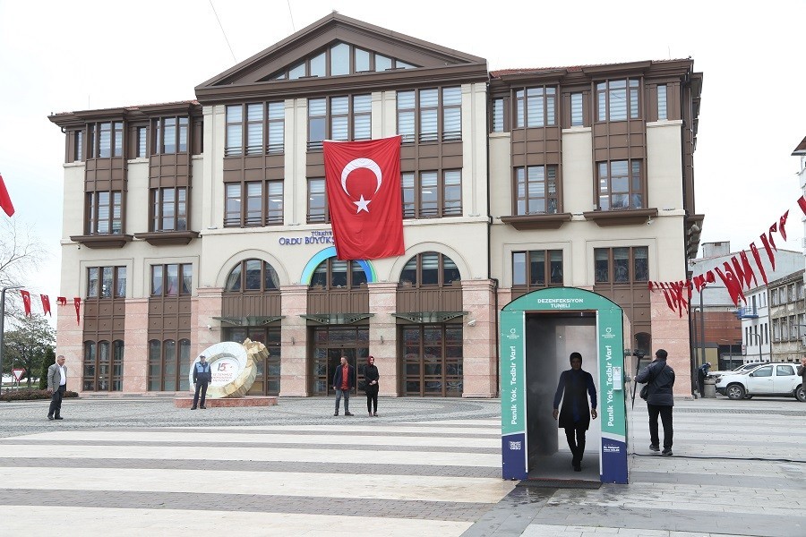 Ordu’da korona virüse karşı ’dezenfekte tüneli’ 