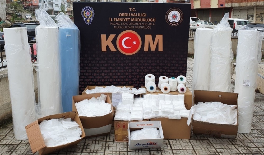 Ordu’da merdiven altı maske üreten iş yerine baskın 