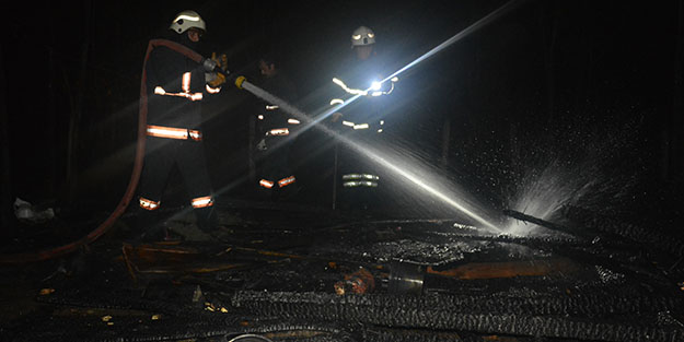 Ordu’daki yangında piknik tüpü bomba gibi patladı