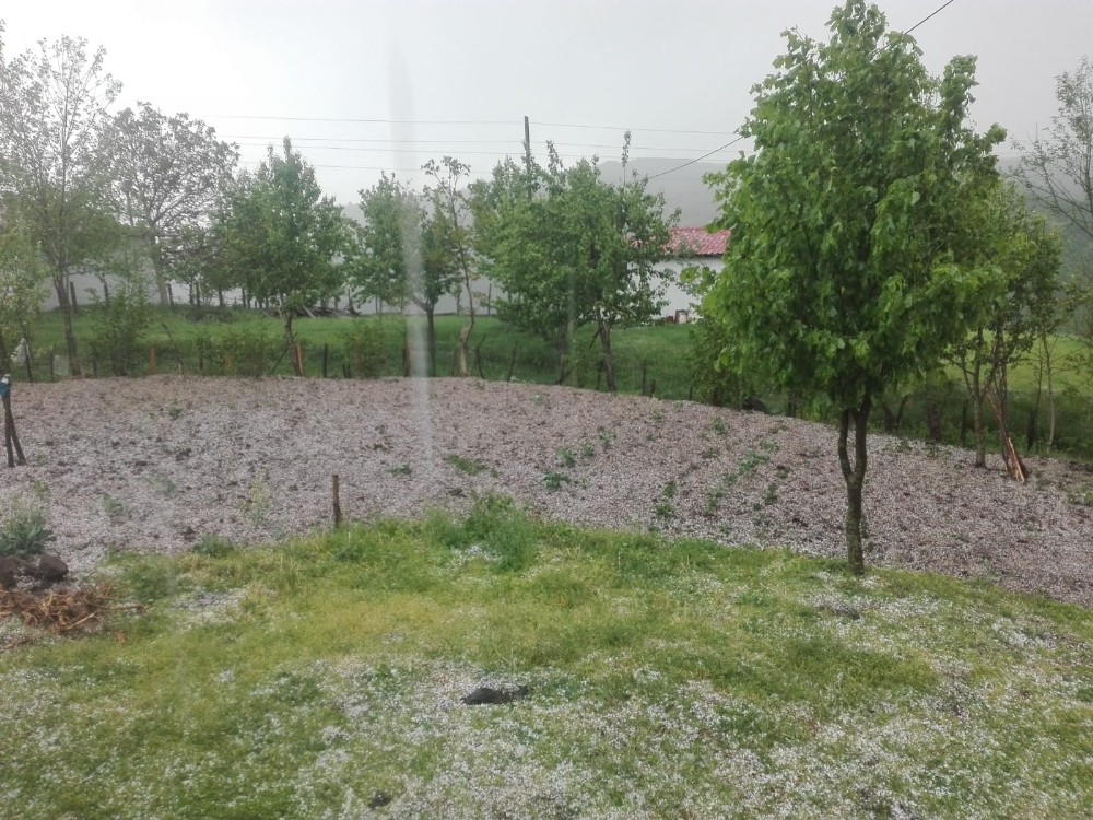 Ordu’nun yükseklerinde şiddetli dolu yağışı 