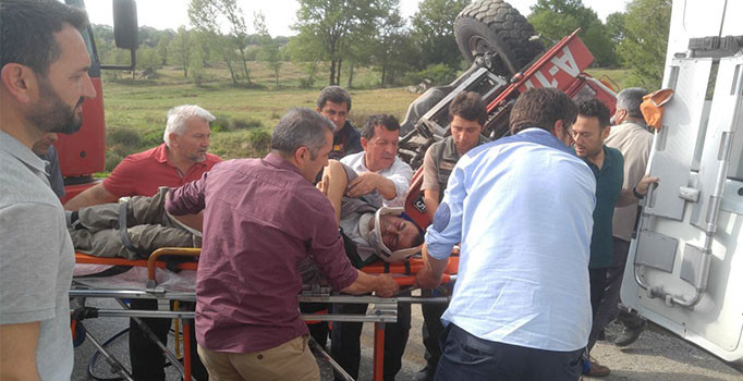 Orman itfaiye aracı takla attı: 4 kişi yaralı