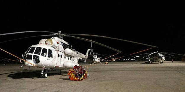 Orman yangınına gece görüşlü helikopterle müdahale