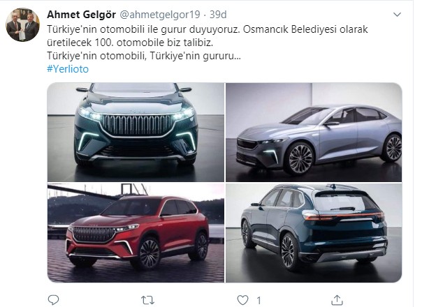 Osmancık Belediyesi 100. yerli otomobile talip oldu 