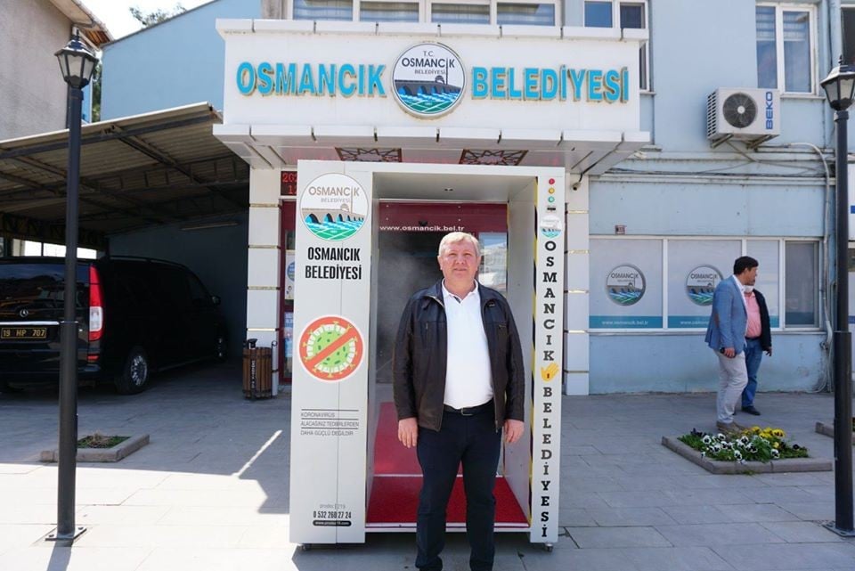 Osmancık’ta Koronavirüse karşı dezenfekte tüneli 