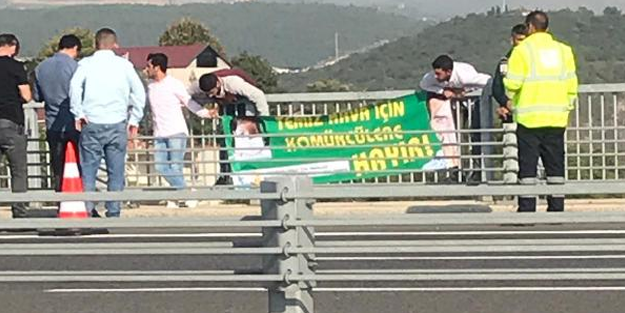 Osmangazi Köprüsü'nde protesto gösterisi