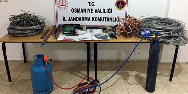 Osmaniye'de kablo hırsızları suçüstü yakalandı