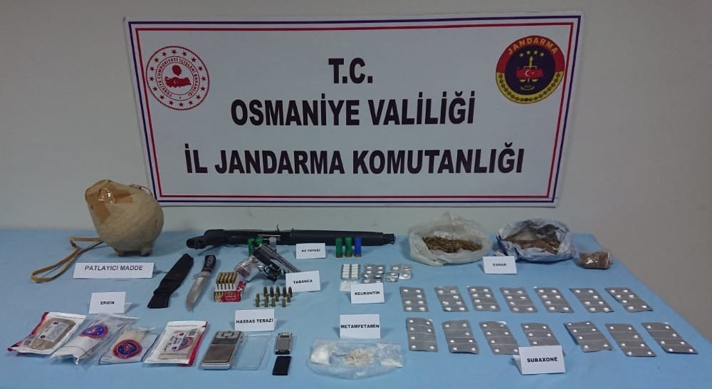 Osmaniye’de patlayıcı ve uyuşturucu operasyonu 