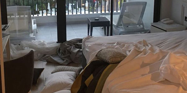Otel odasına zarar veren iki turist yakalandı!