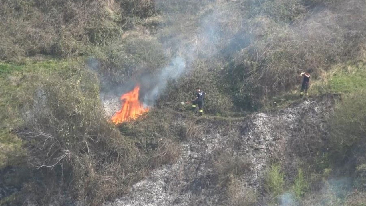 Otluktaki yangın büyümeden söndürüldü