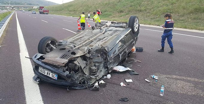 Otobanda feci kaza: 1 kişi yaralı