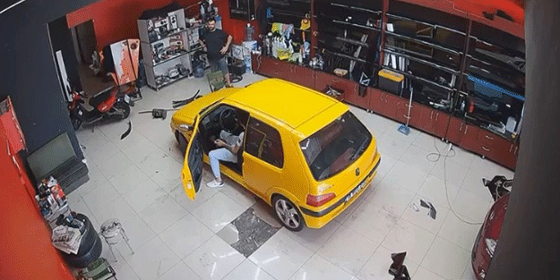 Otomobil harekete geçince ortalığı birbirine kattı