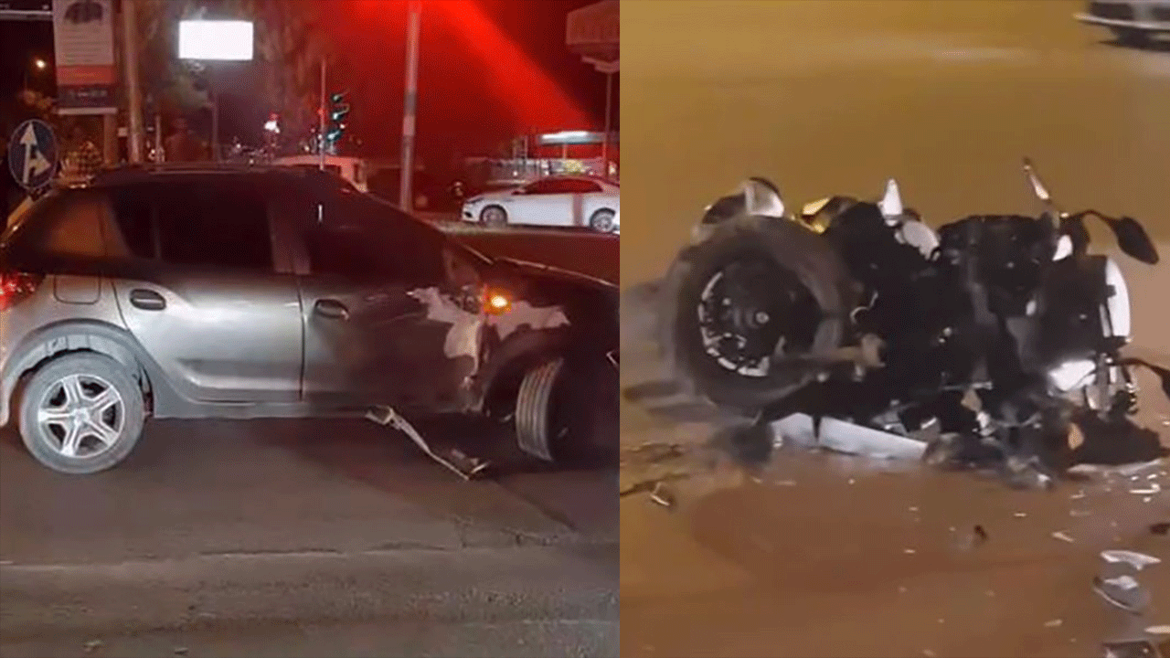 Otomobil ile motosiklet çarpıştı! 1 yaralı