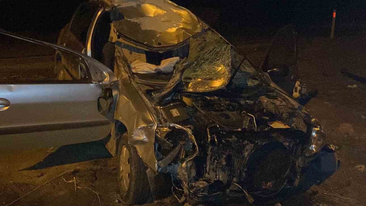 Otomobil ineğe çarptı! 5 yaralı