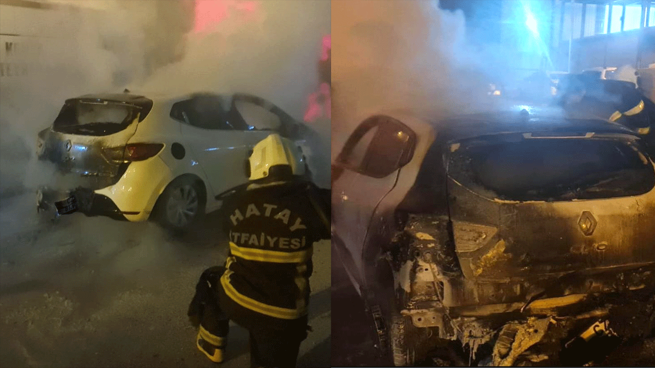 Otomobil park halindeyken kendiliğinden yandı