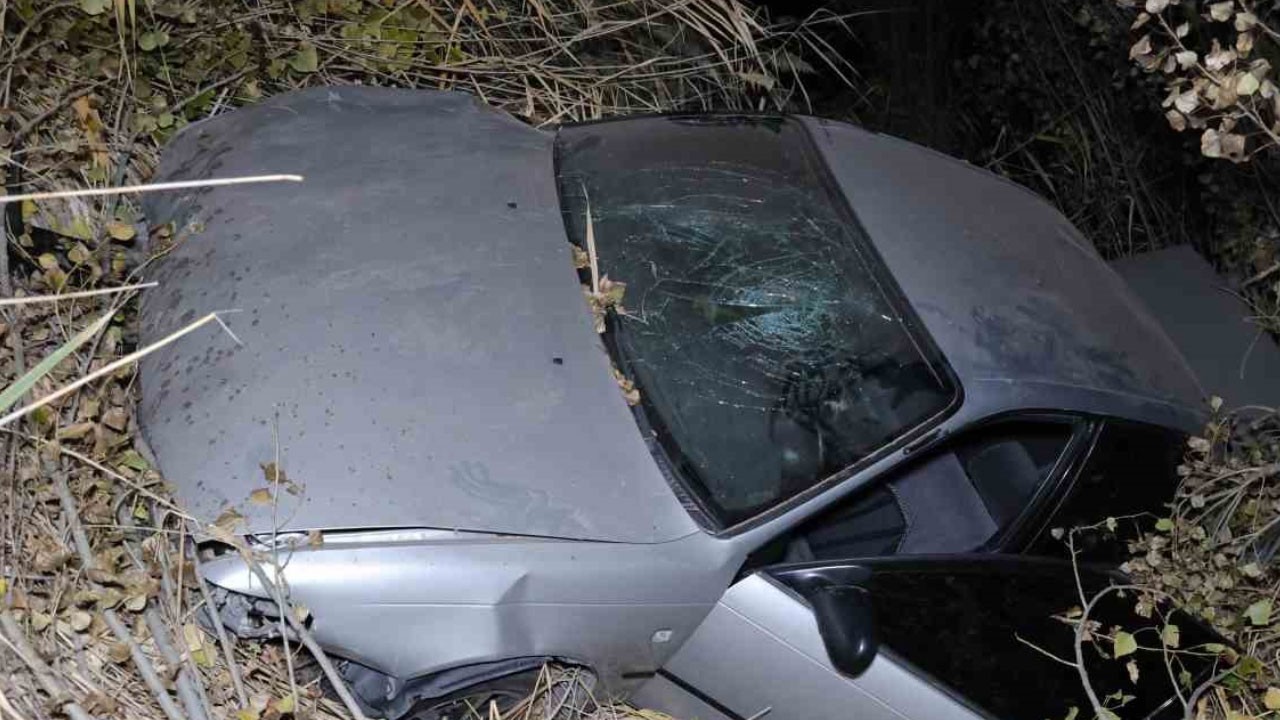 Otomobil şarampole uçtu