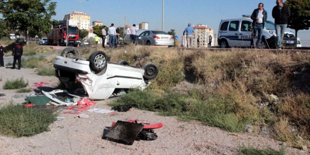 Otomobil şarampole yuvarlandı: 2 yaralı