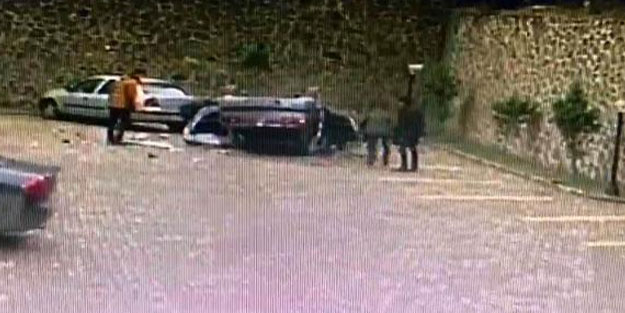 Otomobil sitenin otoparkına düştü: 2 yaralı
