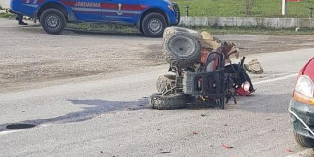 Otomobilin çarptığı ATV sürücüsü öldü
