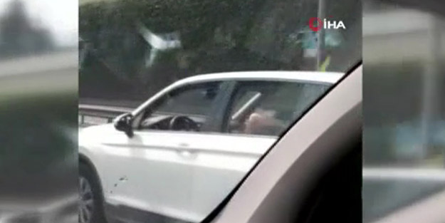 Otomobilini sahilde güneşlenirmişçesine kullanan sürücü D-100'de terör estirdi
