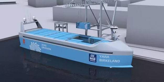 Otonom elektrikli kargo gemisi inşa edildi