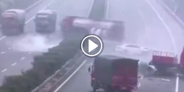 Otoyolda dehşet dolu anlar!