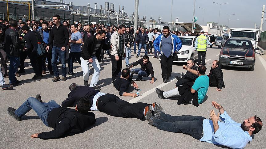 Oyak Renault önünde işçi eylemi