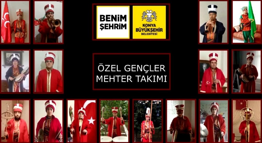 Özel Gençler Mehter Takımı evden konser verdi 