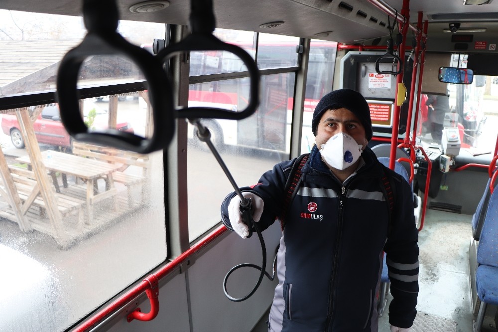 Özel halk otobüslerinde korona virüsü seferberliği 