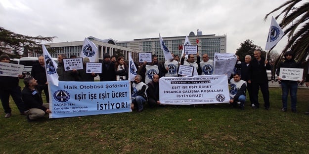 Özel halk otobüsü şoförleri isyan etti! İBB önünde protesto