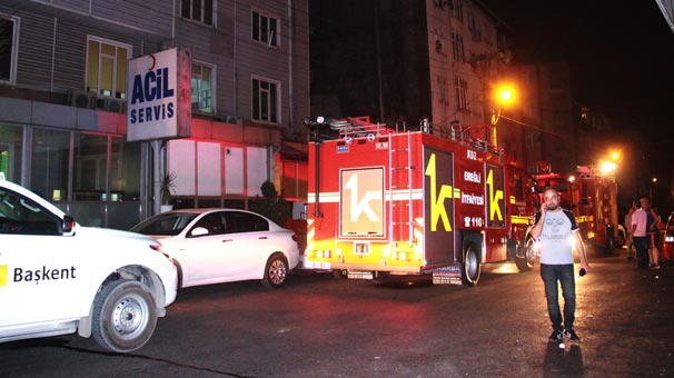 Özel hastanede yangın korkusu
