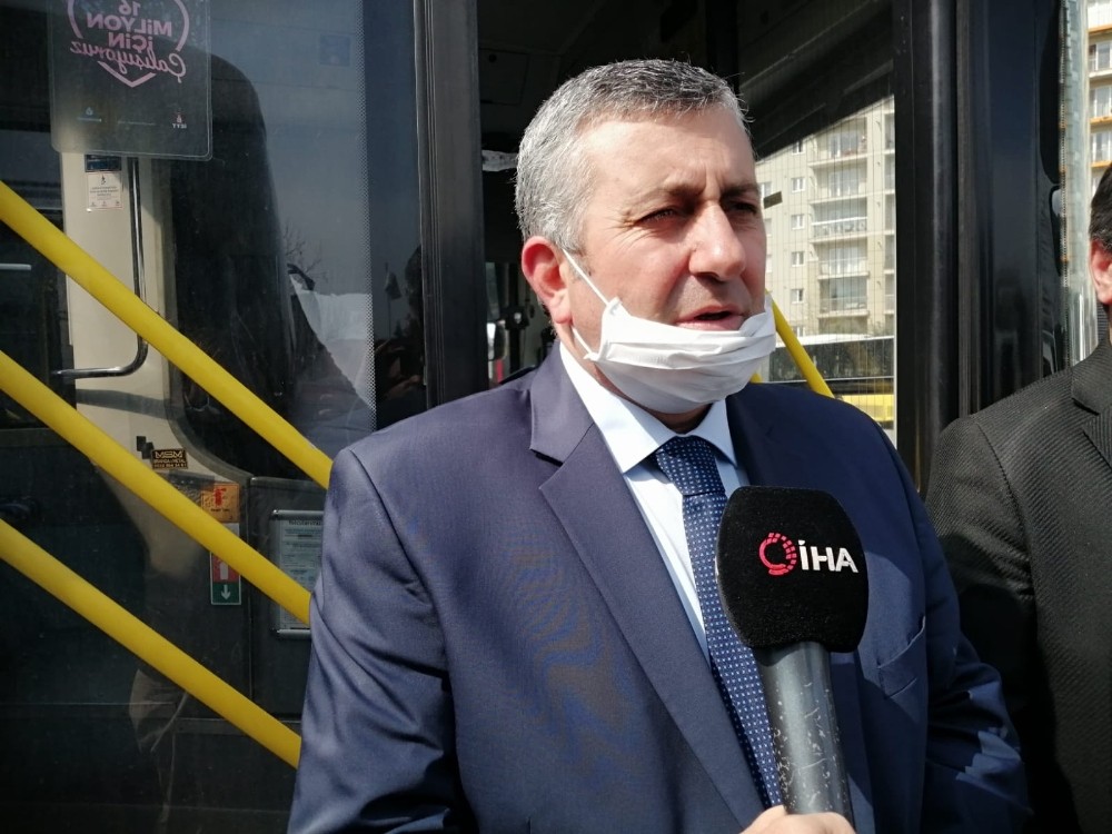 (Özel) İstanbul’da Özel Halk Otobüslerinde korona virüs önlemi 
