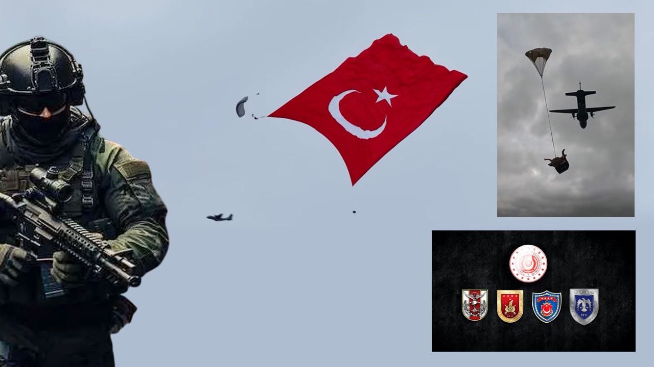Özel Kuvvetler’e çok özel görev: Gökyüzünü Türk bayrağıyla kapladılar