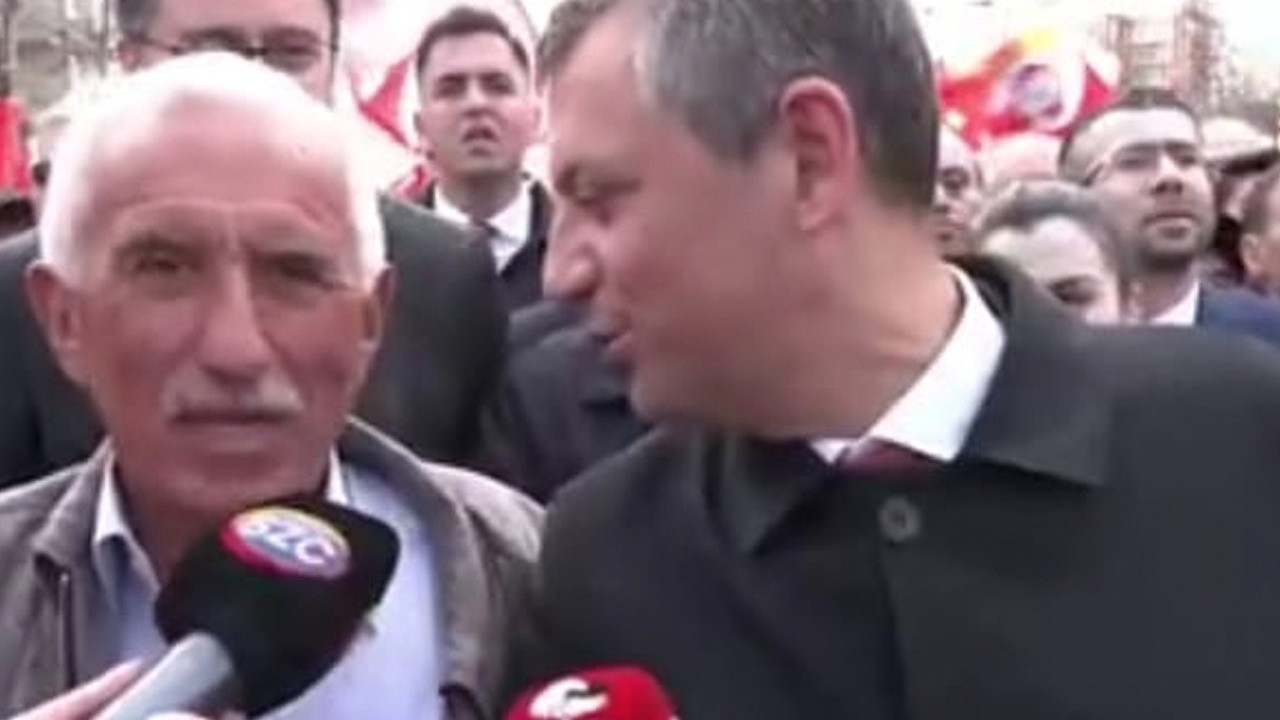 Özgür Özel, 'turpınan şalgamınan' yürüdü.. TOMA'nın önüne yatan Mahmut Tanal, kendini aştı