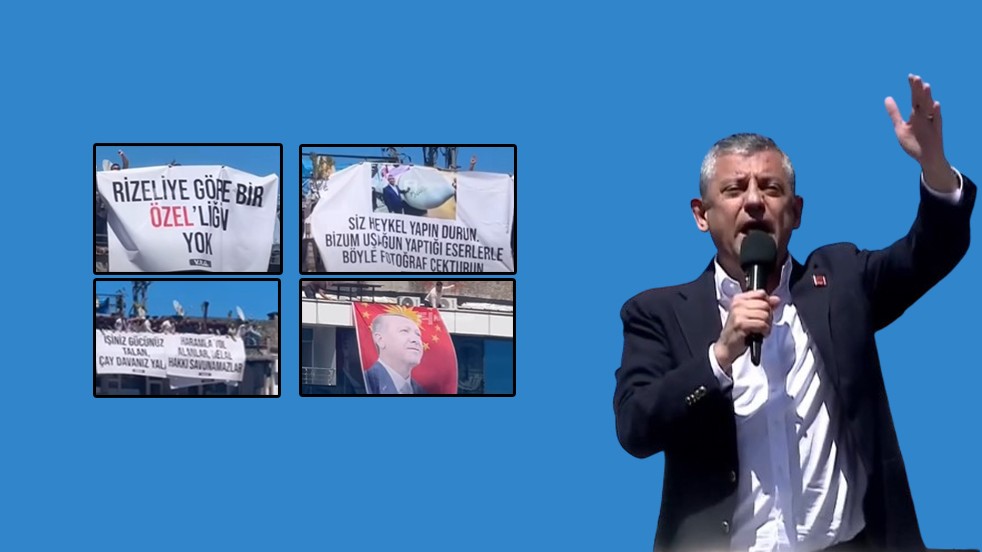 Özgür Özel’e Cumhurbaşkanı Erdoğan’ın memleketinde pankart şoku: Rizeliye göre bir ‘Özel’liğin yok