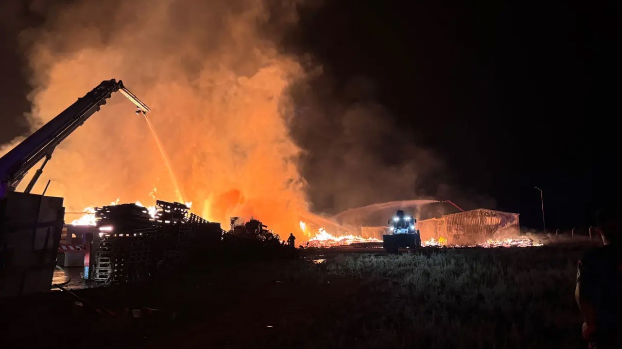 Palet fabrikasında korkutan yangın