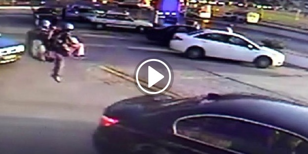 Paraşütçü akaryakıt istasyonuna düştü