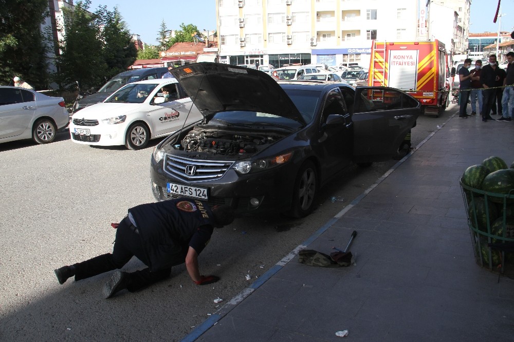 Park halindeki otomobile giren yılan paniğe yol açtı 