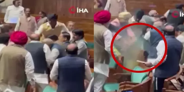 Parlamentoya sis bombası attı, milletvekilleri tarafından dövüldü!
