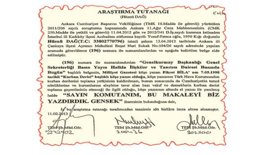 Paşalar emretmiş Bila yazmış