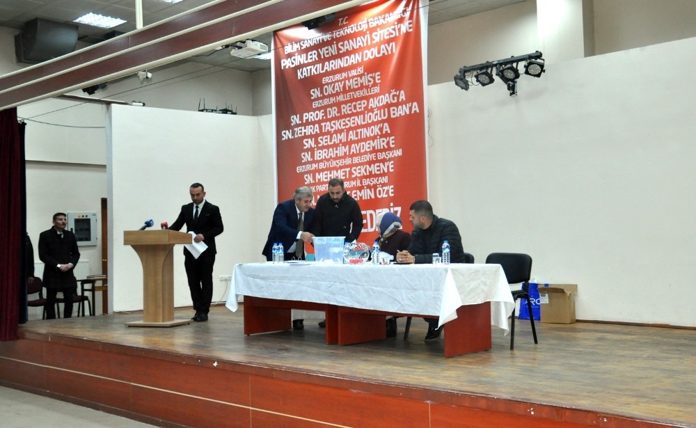 Pasinler Küçük Sanayi Kooperatifinde kura heyecanı yaşandı 