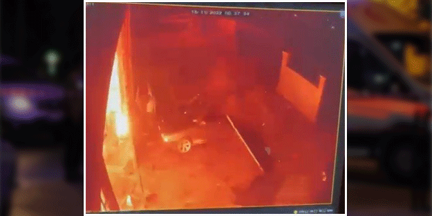 Patlayan LPG tankı iş yerinin kapısını havaya uçurdu