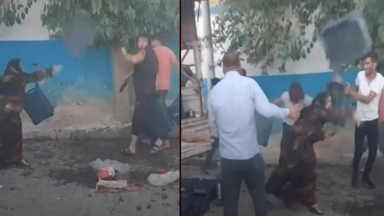 Pazarda alışveriş kavgası: Kasalar havada uçuştu!