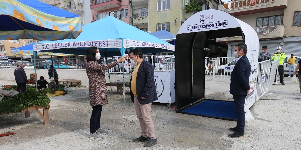 Pazaryerlerinde korona virüs tedbirleri sürüyor 