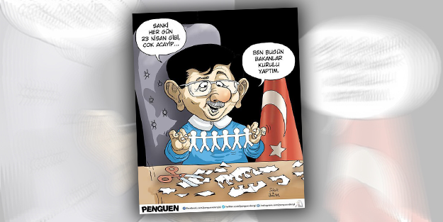 Penguen'den Davutoğlu'nu aşağılayan çirkin kapak