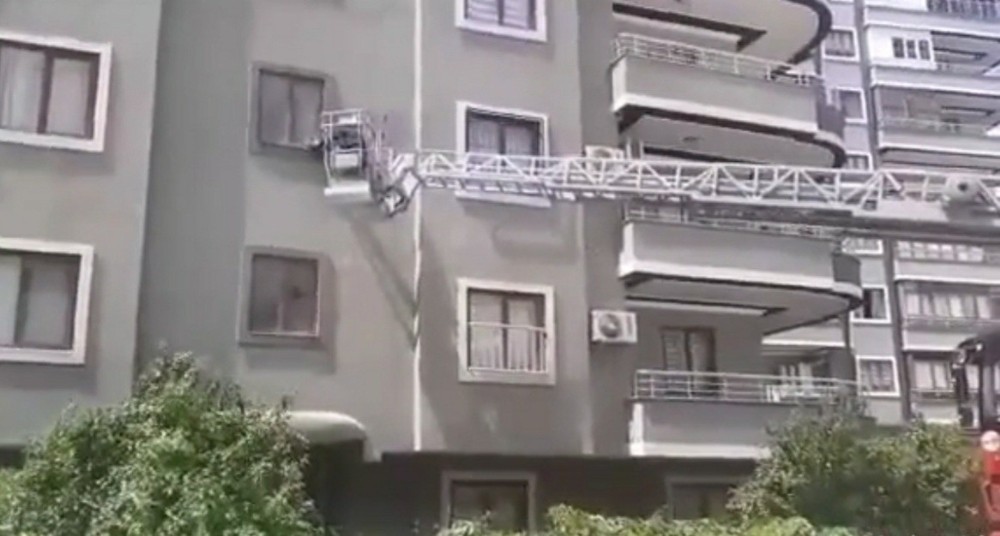 Pencereye sıkışan güvercin kurtarıldı 