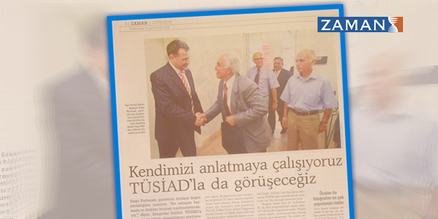 Perinçek'i kapıda karşılayan Dumanlı, İP'in tanıtımını yapan Zaman gazetesi