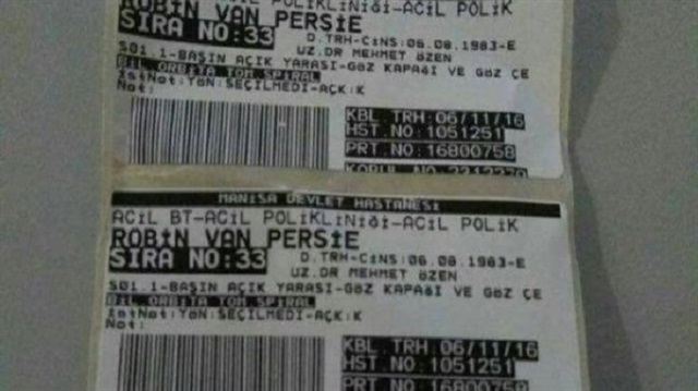 Persie'nin hastane yolculuğu sosyal medyayı salladı